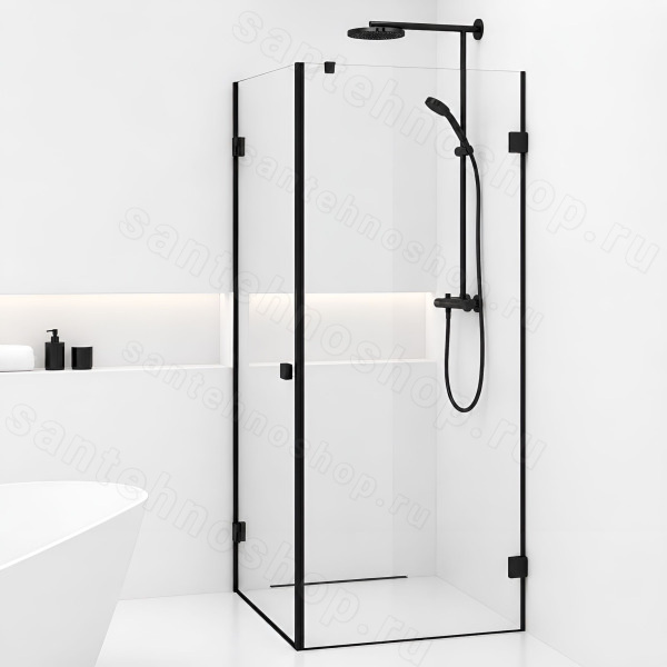 Душевой уголок Riho Scandic NXT X204 G001077121 80x80, профиль черный 80x80, профиль черный
