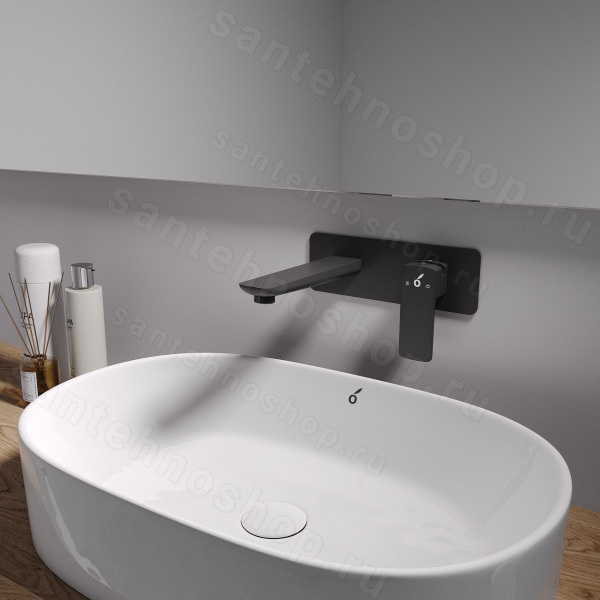 Смеситель для раковины Oliveeka D OL-869003-MB встраиваемый, черный матовый