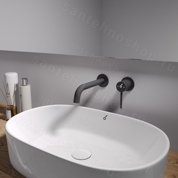 Смеситель для раковины Oliveeka Y OL-88869017-MB встраиваемый, черный матовый