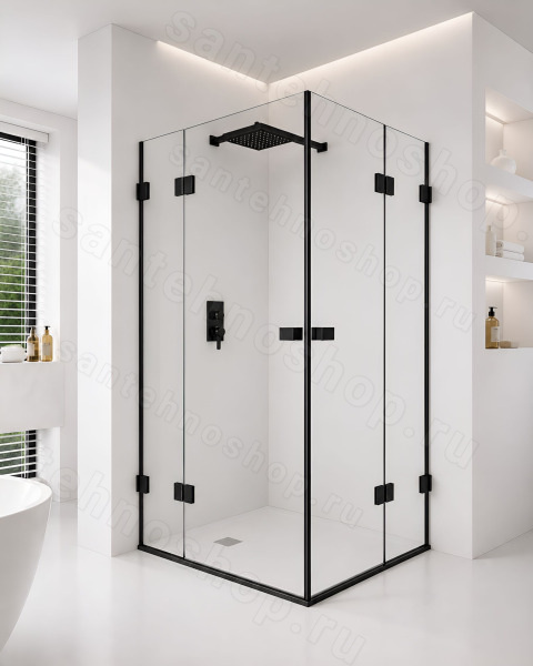Душевой уголок Riho Scandic NXT X209 G001101121 80x80, профиль черный 80x80, профиль черный