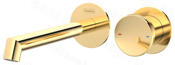 Смеситель для раковины TESKA Arte E5507 встраиваемый, золото