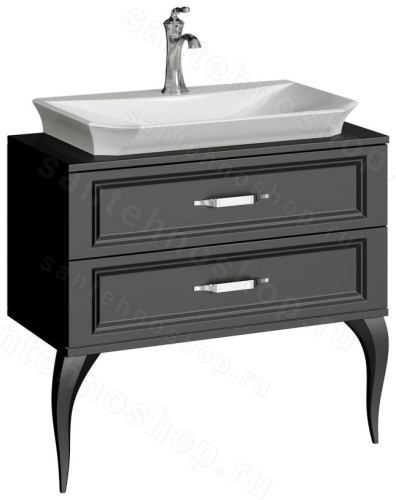 Тумба с раковиной Aqwella LaDonna LAD0108BLK 85x46 напольная, черный матовый