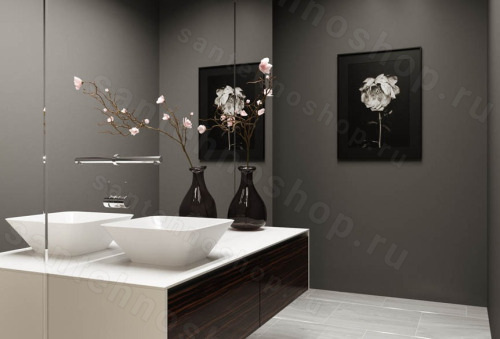 Раковина HOLBI SATURN 42x42, белая матовая
