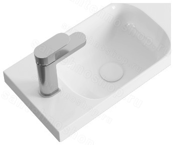 Тумба с раковиной Aqwella Альба ALB0106LLS+ALB0706WM 60x25 подвесная, бетон светлый / Белый