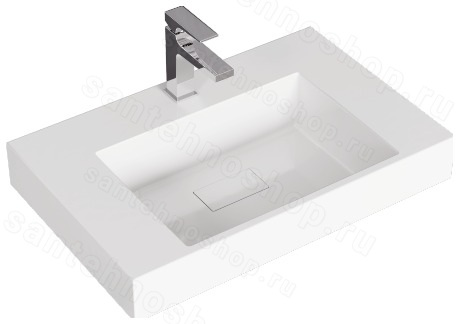 Тумба с раковиной Aqwella Куб CUB0107W 70x45 подвесная, белый матовый