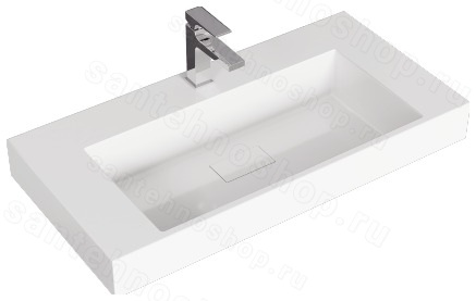 Тумба с раковиной Aqwella Куб CUB0109W 90x45 подвесная, белый матовый