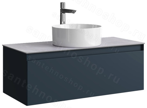 Тумба с раковиной Aqwella Геометрия GE01101GRM+STG1014X456GS 100x46 подвесная, серый со столешни