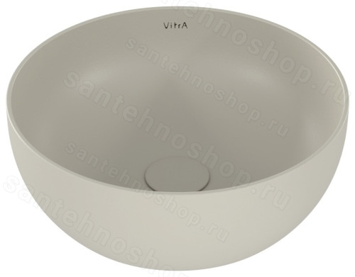 Накладная раковина VitrA Outline Recycled 41x41, бежевая матовая