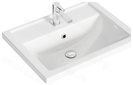Тумба с раковиной Aqwella Контур KN0106PG 61x40 подвесная, пудровая глина
