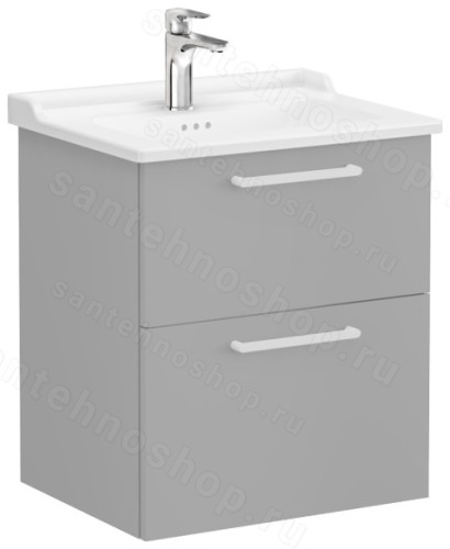 Тумба с раковиной VitrA Root Flat 68279 56x45 подвесная, матовый серый камень