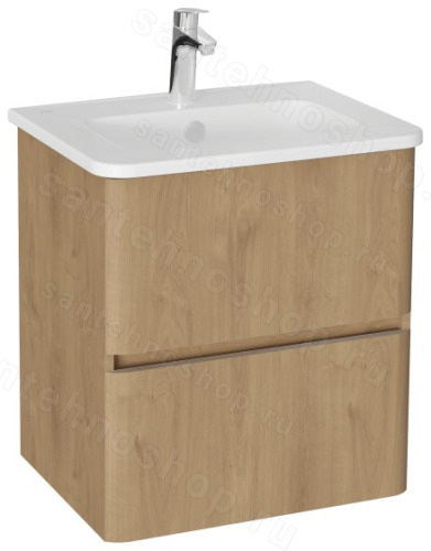 Тумба с раковиной VitrA Mia Plus Round 69817 60x46 подвесная, золотой дуб
