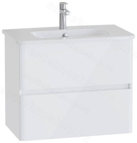 Тумба с раковиной VitrA Mia Plus Round 69824 78x46 подвесная, глянцевый белый