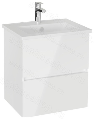 Тумба с раковиной VitrA Mia Plus Square 69730 60x46 подвесная, глянцевый белый