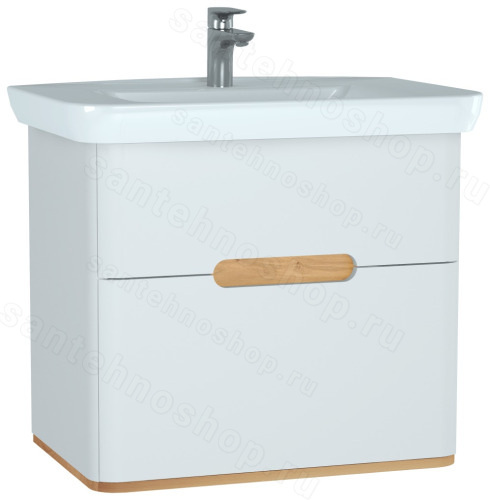 Тумба с раковиной VitrA Sento 60824 70x44 подвесная, матовый белый
