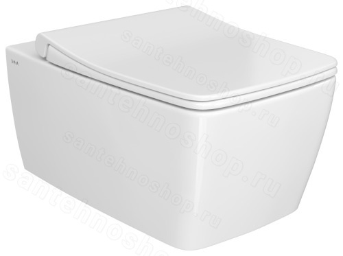 Комплект унитаза с инсталляцией VitrA Metropole 9820B003-7201: подвесной унитаз, сиденье, кнопка смыва