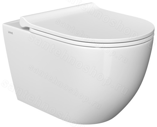 Комплект унитаза с инсталляцией VitrA Mia 9873B003-7201: подвесной унитаз, сиденье, кнопка смыва