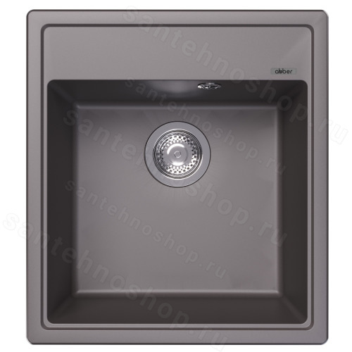 Кухонная мойка Abber Quarz AQ2901G 46x51 из кварцевого композита, серый