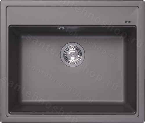 Кухонная мойка Abber Quarz AQ2902G 60x51 из кварцевого композита, серый