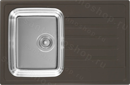 Кухонная мойка Dr. Gans Дуэт 26.120.B0760.410 76x50 из нержавеющей стали и искусственного камн