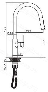 Смеситель для кухни AQG Sort 05SOR510NG, черный матовый