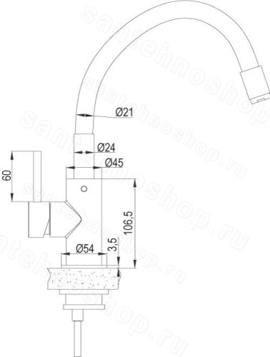 Смеситель для кухни AQG Wolloby 05WOL570BL, хром/белый матовый