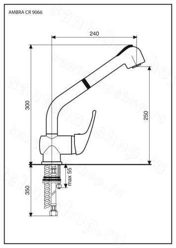 Смеситель для кухни Emmevi Ambra 9066/CR, хром