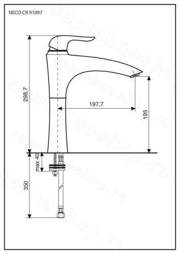 Смеситель для кухни Emmevi Neco 91097/CR, хром