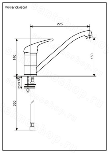 Смеситель для кухни Emmevi Winny 95007/CR, хром
