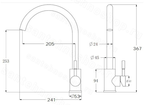 Смеситель для кухни ESKO Kitchen K45Bg, бежевый