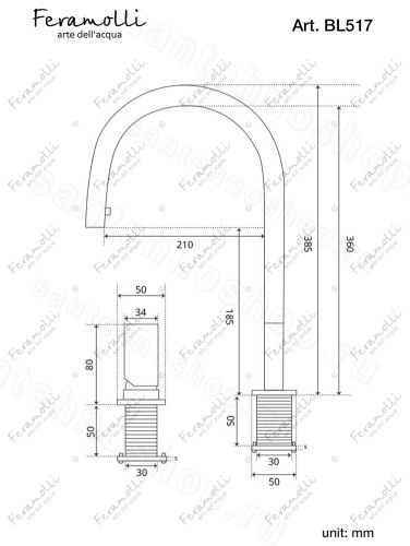 Смеситель для кухни Feramolli Ele BL517, черный