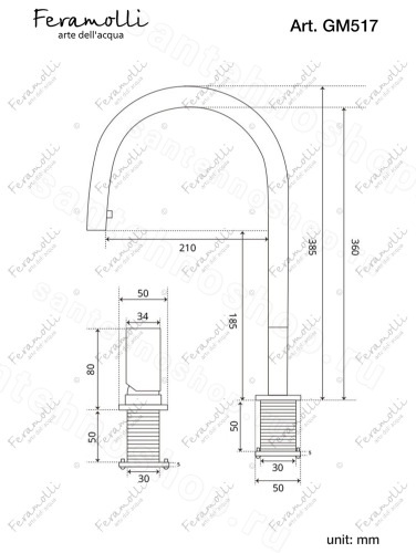 Смеситель для кухни Feramolli Ele GM517, графит