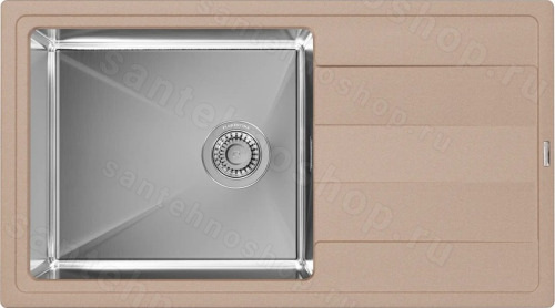 Кухонная мойка Florentina Комби 21.400.D0860.107 86x46 из кварцевого композита и нержавеющей ста