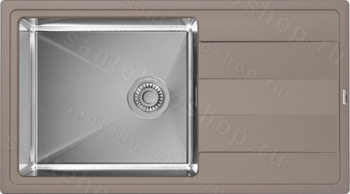 Кухонная мойка Florentina Комби 21.400.D0860.305 86x46 из кварцевого композита и нержавеющей ста