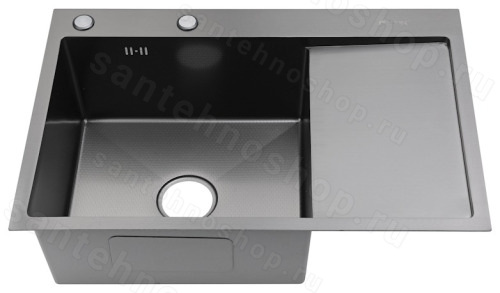 Кухонная мойка Fmark FSC6550Q-L 65x50 стальная, графит 65x50 стальная, графит