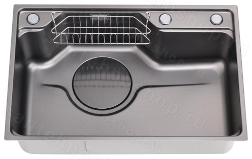 Кухонная мойка Fmark FSC6845Q 68x45 стальная, графит 68x45 стальная, графит