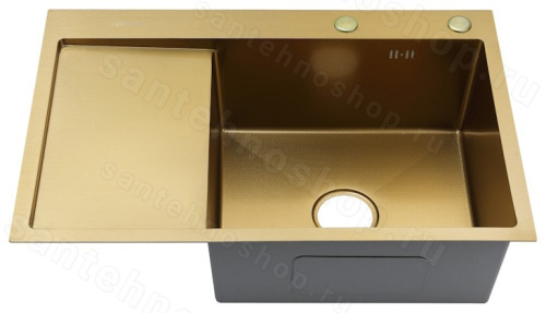 Кухонная мойка Fmark FSC7550C-R 75x50 стальная, матовое золото 75x50 стальная, матовое золото