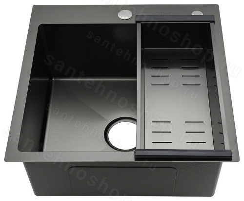 Кухонная мойка GAPPO GS5050-6 50x50 стальная, оружейная сталь 50x50 стальная, оружейная сталь