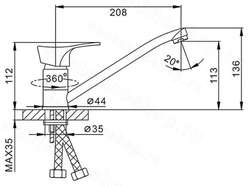 Смеситель для кухни FRAP H14 F4214-B, хром