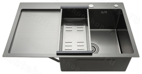 Кухонная мойка GAPPO GS7850-6R 78x50 стальная, графит 78x50 стальная, графит