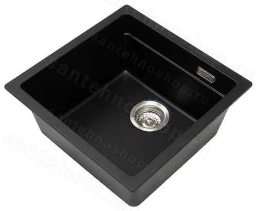 Кухонная мойка Grandex Aqua 500104 46x45 из кварцевого композита, черный 46x45 из кварцевого композита, черный