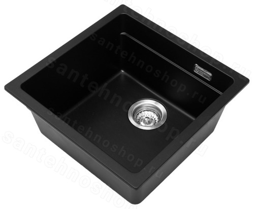 Кухонная мойка Grandex Aqua 500105 46x45 из кварцевого композита, черный металлик 46x45 из кварцевого композита, черный металлик