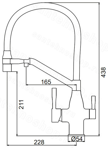 Смеситель для кухни FRAP F4397-9 с подключением фильтра и гибким изливом, оружейная сталь с подключением фильтра и гибким изливом, оружейная сталь