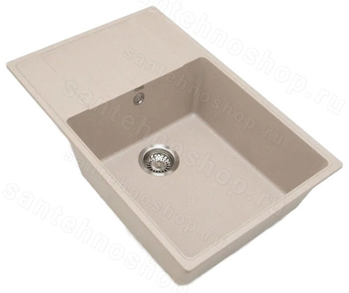 Кухонная мойка Grandex Aqua 600213 76x50 из кварцевого композита, бежевый 76x50 из кварцевого композита, бежевый