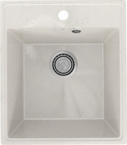 Кухонная мойка Practik PR-425 PR-M-425-001 43x49 из искусственного камня, белый