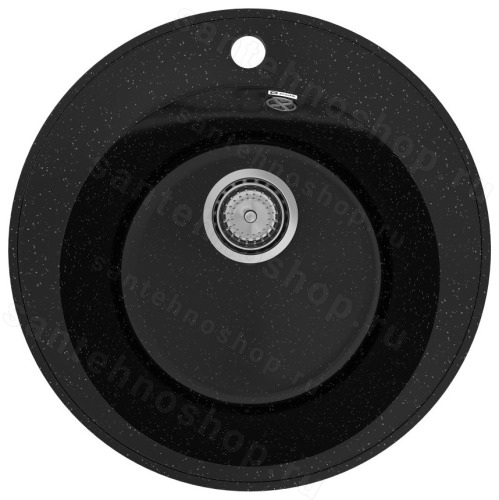Кухонная мойка Practik PR-475 PR-M-475-004 48x48 из искусственного камня, черный