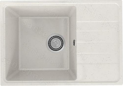 Кухонная мойка Practik PR-600 PR-M-600-001 60x42 из искусственного камня, белый