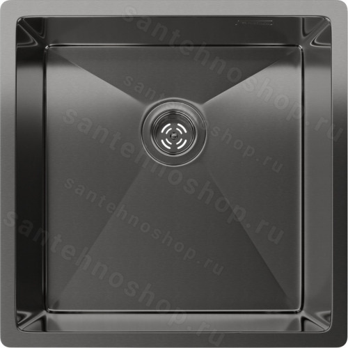 Кухонная мойка Rivelato 4444 UN PVD black 44x44 стальная, черный 44x44 стальная, черный