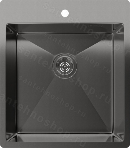 Кухонная мойка Rivelato 4450 PVD black 45x50 стальная, черный 45x50 стальная, черный