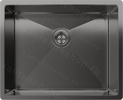 Кухонная мойка Rivelato 5444 UN PVD black 54x44 стальная, черный 54x44 стальная, черный