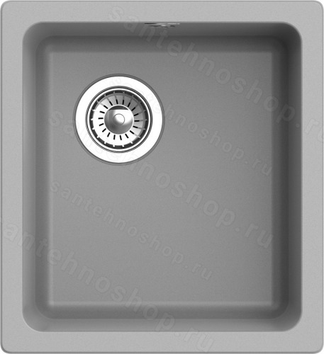 Кухонная мойка Rivelato BK-35 grigio metallizzato 42x46 из кварцевого композита, серый металли 42x46 из кварцевого композита, серый металлик